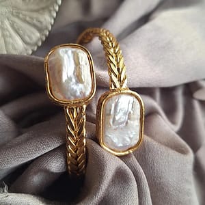 double pearl cuff bangle